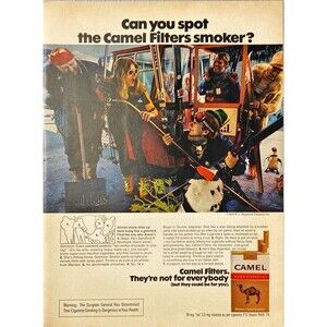 Camel Cigarette "Filters Not for everyone: Skiing" Playboy Vintage Print Ad